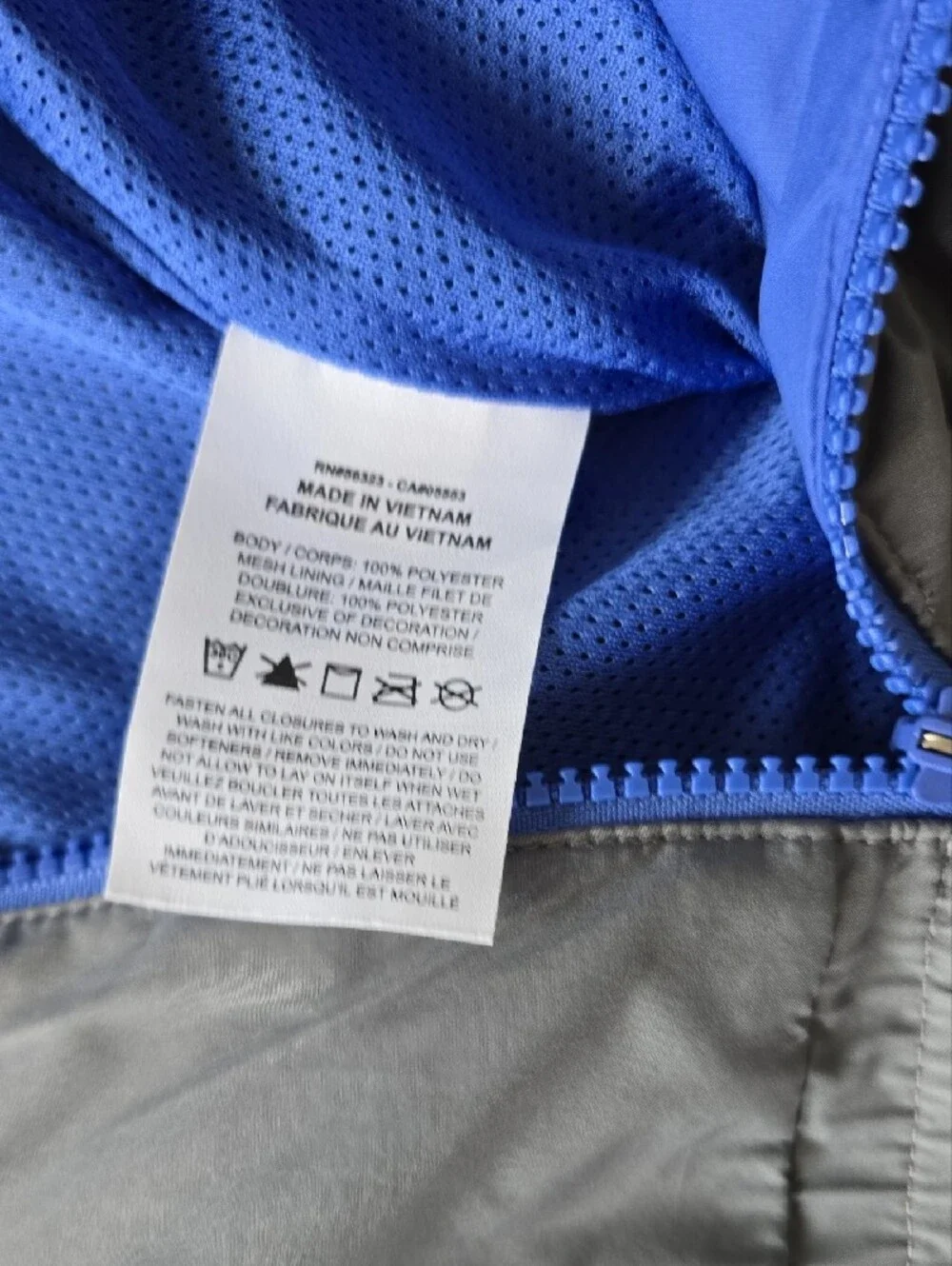 Nike Kids Hooded Windbreaker Jacket in Royal Blue and Gray